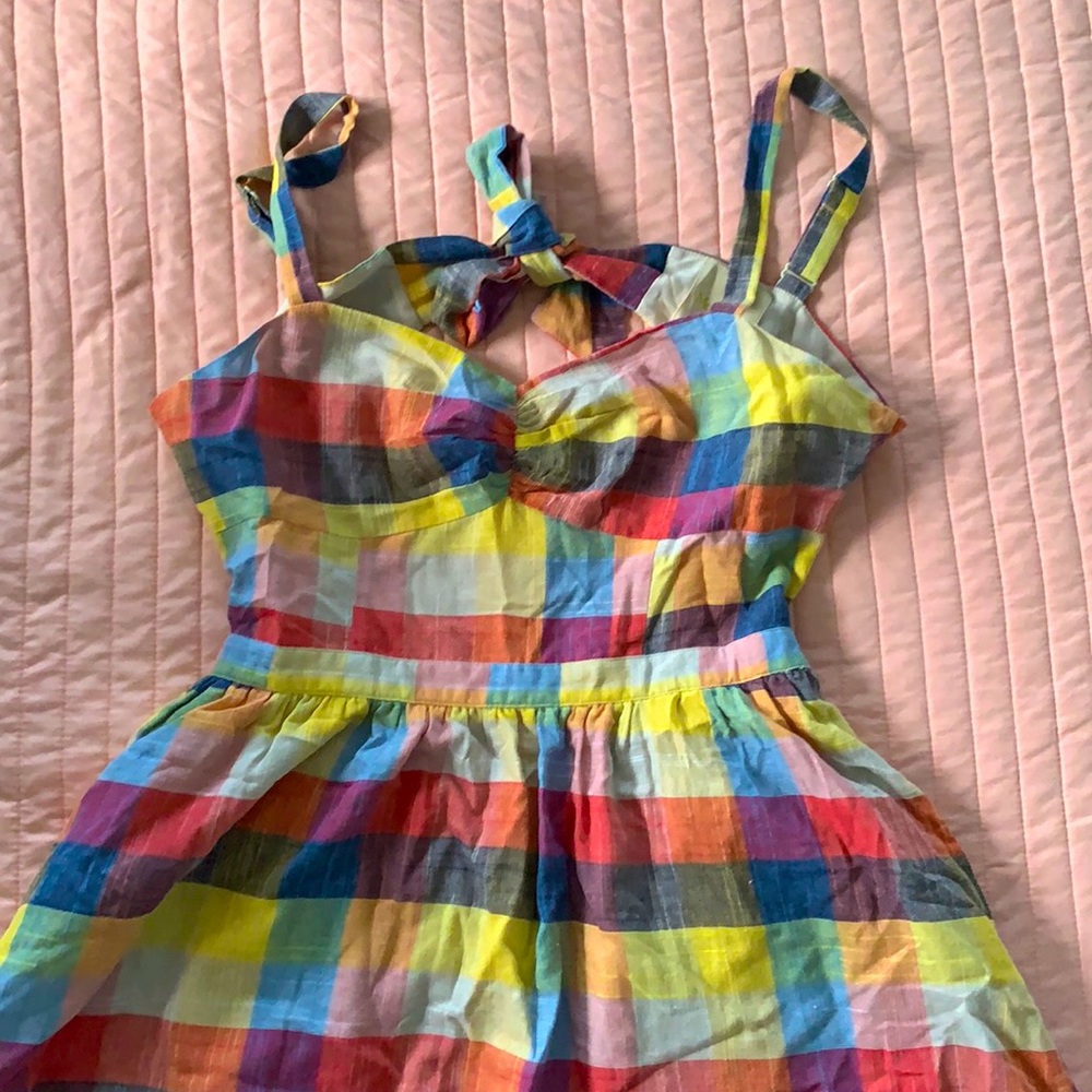 ModCloth Retro Plaid Beach Dress